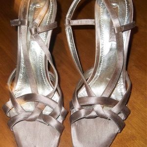 Bronze Open Toe Sandal High Heel Size 8